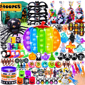 Forlinx 400Pcs Halloween Party Favors For Kids,Bulk Halloween Toys ,Halloween Goodie Bag,Halloween Stuffers,Halloween Classroom