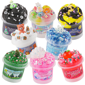 8 Pack Textures Slime Kit For Kids, Slime Variety Pack Different Textures, With Butter Slime, Cloud Slime & Snow Fizz Crunchy Sl