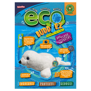 Ecobuddiez - Harp Seal From Deluxebase. 20 Inch Harp Seal Plush Toy. Eco Friendly Child Safe Seal Stuffed Animal Made From Recycled Plastic Bottles.
