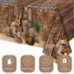 BBTO 3 Pieces Western Tablecloths Cowboy Party Decorations Birthday Table Cover Wild West Happy Birthday Tablecloth Plastic West