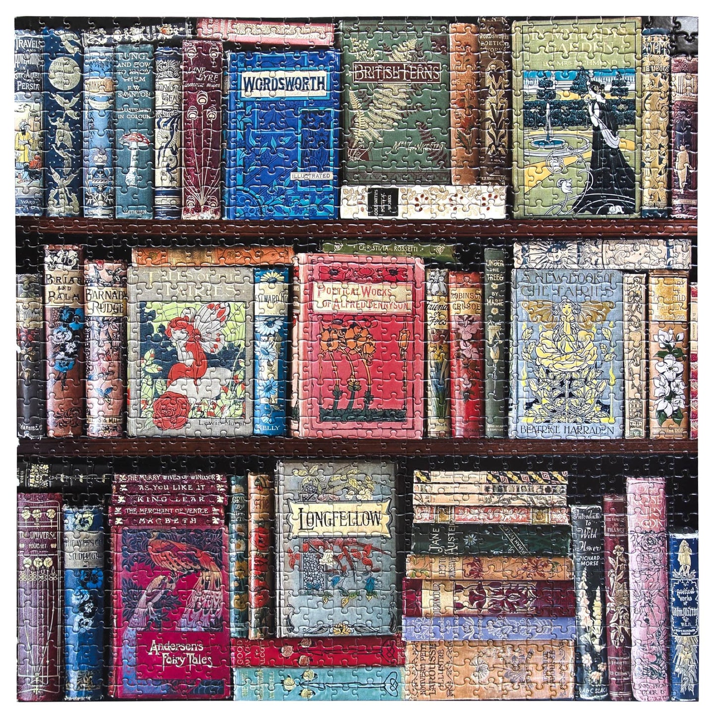 eeBoo Piece & Love: Vintage Library - 1000 Piece Puzzle - mature-themed Square Jigsaw  23x23  Includes Image Reference Insert  Glossy Pieces