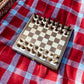 We Games Wooden Chess Set, Foldable Chess Board With Wooden Staunton Chess Pieces, Educational Game For Kids Portable Chess Set With Storage Space, Hand Crafted Walnut Veneer Wooden Board