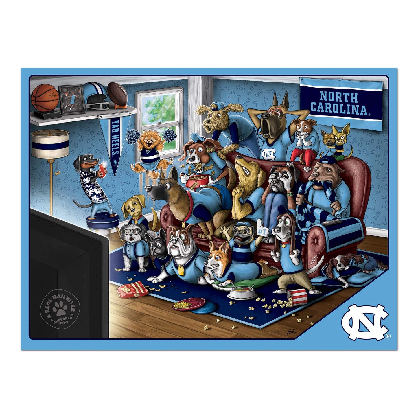 Youthefan Ncaa North Carolina Tar Heels Purebred Fans 500Pc Puzzle - A Real Nailbiter, Team Colors