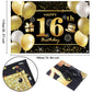 16Th Happy Birthday Banner Birthday Decorations For Men Birthday Party Decorations Birthday Backdrop