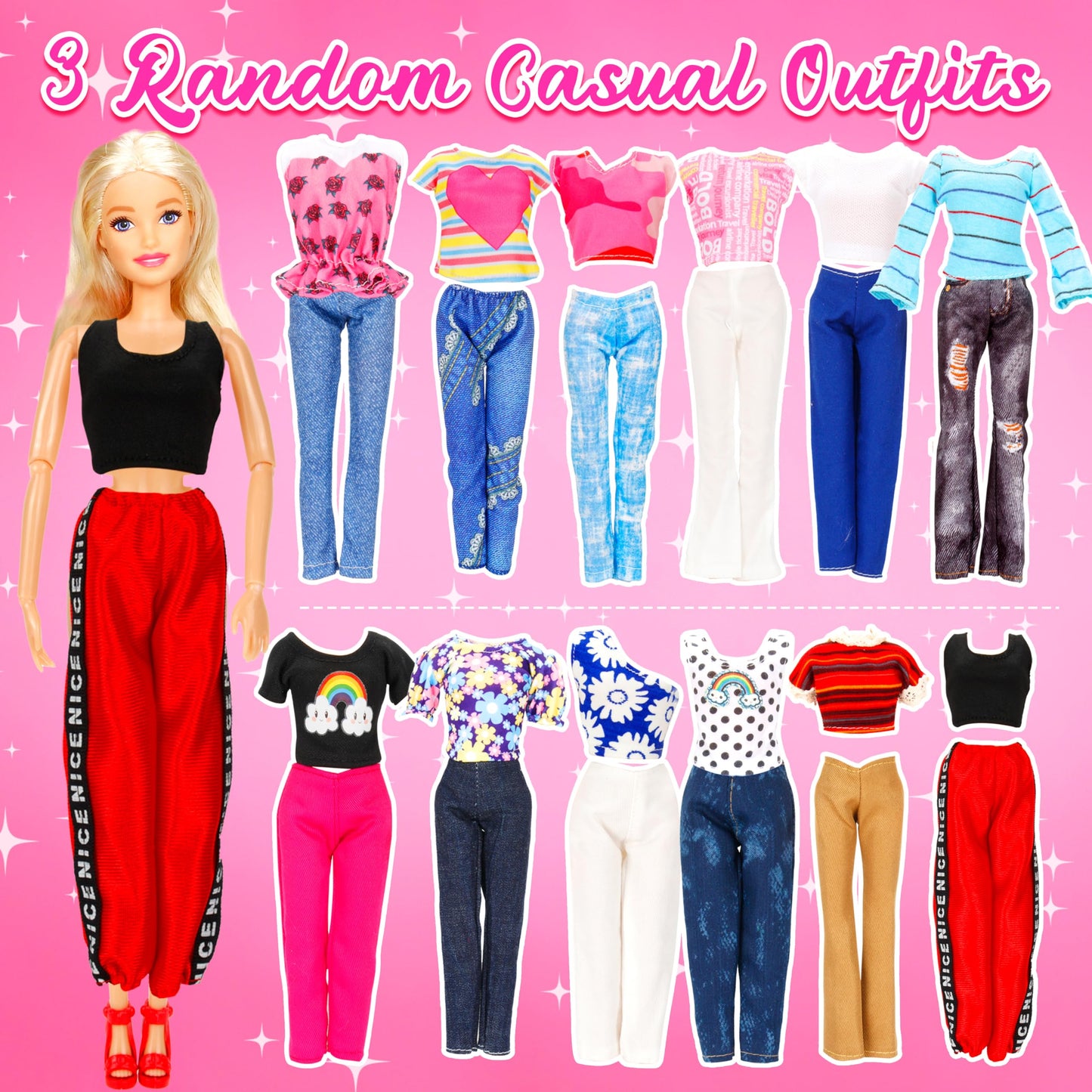 93 Pcs Doll Clothes And Accessories With Doll, Wedding Gown Dresses, Tops And Pants, Fashion Dresses, Swimming Suits, Shoe, Hangers,Doll Dress Up Toys For Girls In Gifts Package