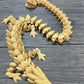 Munnygrubbers - Xl 26' Crystal Dragon Fidget Toy - Heavy Duty - 3D Printed Flexible Articulating Dragon Plastic Collectible Figurine - Surprise Egg Compatible - (Gold Dragon)