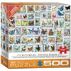 Eurographics (Eurhr Butterflies Vintage Stamps 500Piece Puzzle 500Piece Jigsaw Puzzle