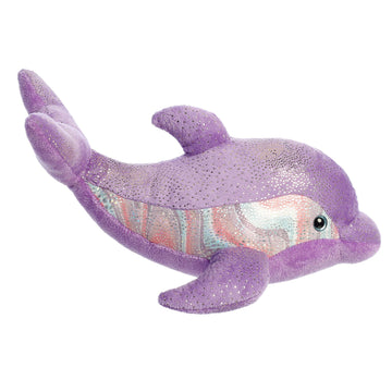 Aurora® Huggable Destination Nation™ Dolphin Stuffed Animal - Global Exploration - Learning Fun - Purple 12 Inches