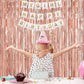 Uorbmaio White Happy Birthday Bunting Banner With Name Banner: Ideal Birthday Party Decorations Favor