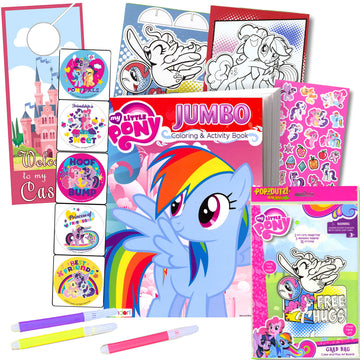 My Little Pony Coloring Book with TakeNPlay Set ~ 96page Pinkie Pie Coloring Book, My Little Pony Stickers, Markers, & Bonus 