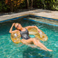 PoolCandy Sun Chair Water Raft, Gold Glitter