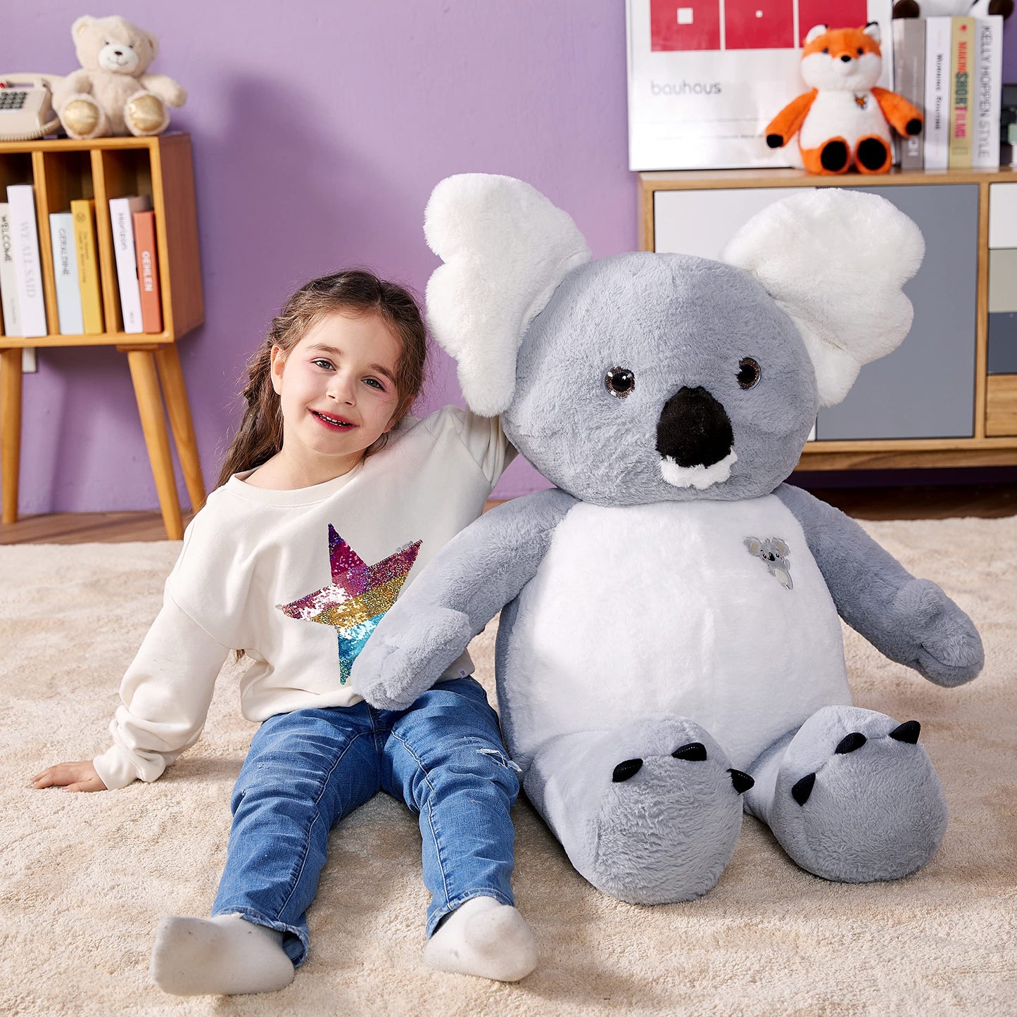IKASA Giant Koala Plush Toy, 30" Soft Fluffy Stuffed Animal, Model 6636602, Perfect Gift for Kids