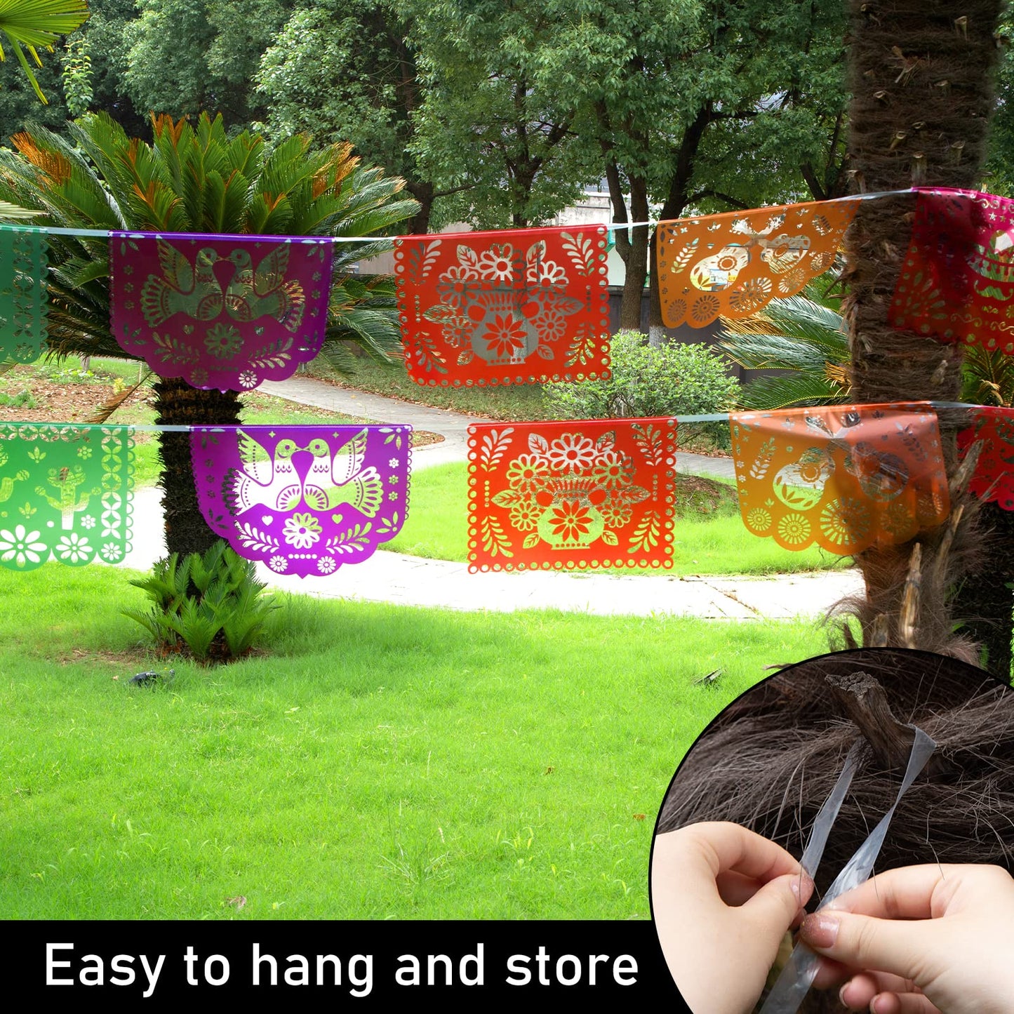 Domestar Mexican Party Banner, 18 Feet Fiesta Banner Cinco De Mayo Decor Papel Picado Decorations Pvc Mexican Fiesta Garland For Dia De Los Muertos Mexican Party Supplies