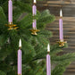 BRUBAKER Tree Candles - Pack of 20 - Purple - 3 x  Inches - Made in Europe - Christmas Wax Candles for Pyramids, Carousels & Chi