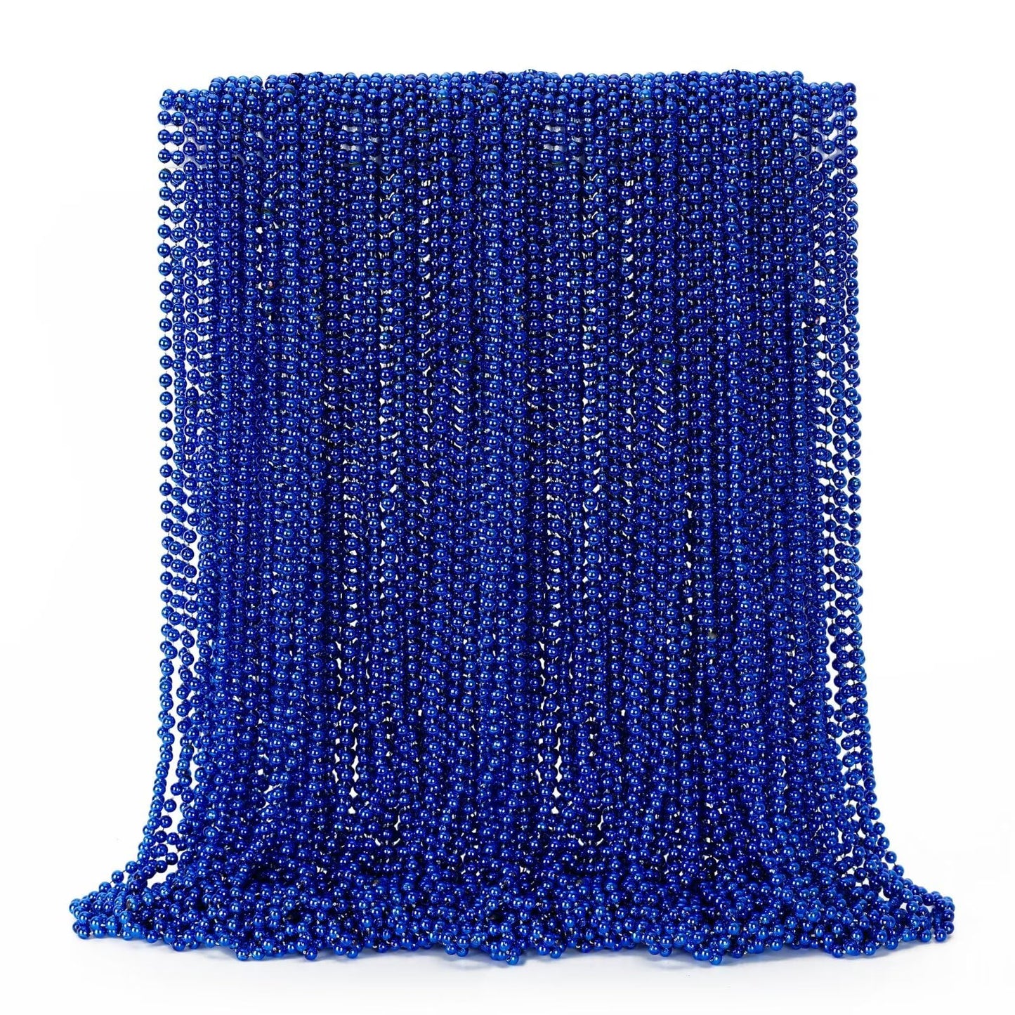 72PCS Christmas Bead Necklace, Blue Bead Necklaces Stuff, 33'' Mardi Gras Beads Necklace Costume, Festival Parade Throw Accessor