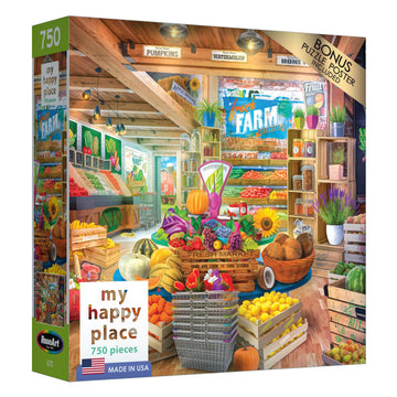 RoseArt 750-Piece Jigsaw Puzzle for Adults - My Happy Place - Multi-colored Cardboard