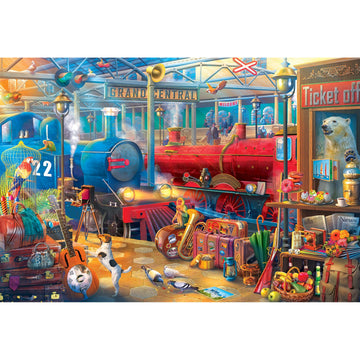 RoseArt 2000 Piece Jigsaw Puzzle - Kodak Train Station, Multi-colored Cardstock, Model 8100ZZE for Adults