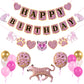 Pirese Pink Cheetah Happy Birthday Banner, Pink Cheetah Birthday Decorations, Leopard Party Decorations, Animal Birthday Party D