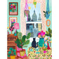 500 Piece Puzzle for mature-themeds Hygge Collection Cat in Window Rhi James Blueboard Jigsaw and Candle by KI Puzzles