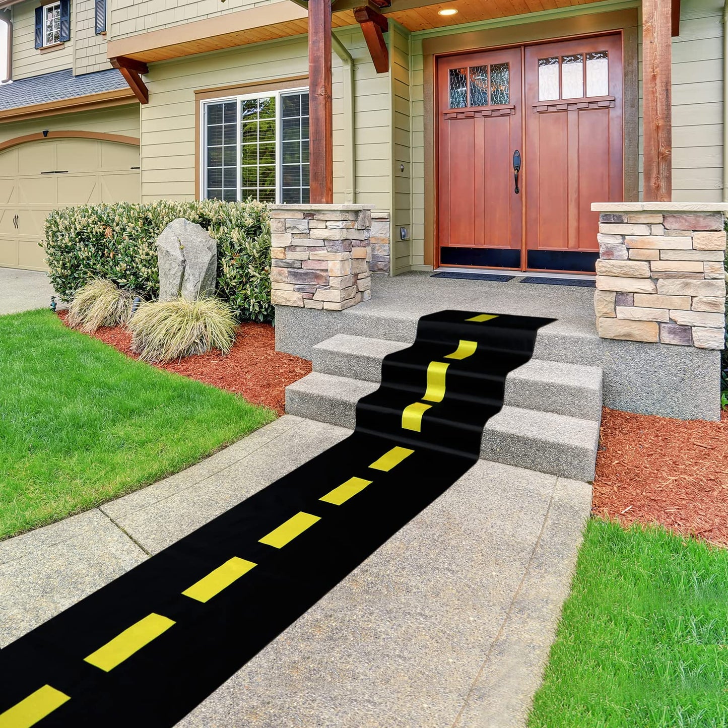 3 Pcs Construction Table Runner Racetrack Floor Ground Construction Tablecloths Road Table Runner for Car Birthday Party Runway