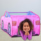 Barbie Convertible Pop Up Tent - Pink Princess Playhouse Car Toy with Sounds & Key Fob, Indoor and Outdoor Play
