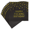 Pandecor 50 Pack 3 Layers Birthday Party Supplies,6.5 X 6.5 In Paper Napkins,Gold Confetti Foil Birthday Party Decorations (Fucking Birthday Napkins)