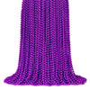 ZYFLSQ 100 Pcs 33'' 7mm Metallic Purple Beads Necklaces, Bulk Mardi Gras Beaded Necklaces, Party Beads Costume Necklaces