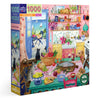 Eeboo Piece & Love: Pink Kitchen - 1000 Piece Puzzle - Adult Square Jigsaw, 23X23, Includes Image Reference Insert, Glossy Piece
