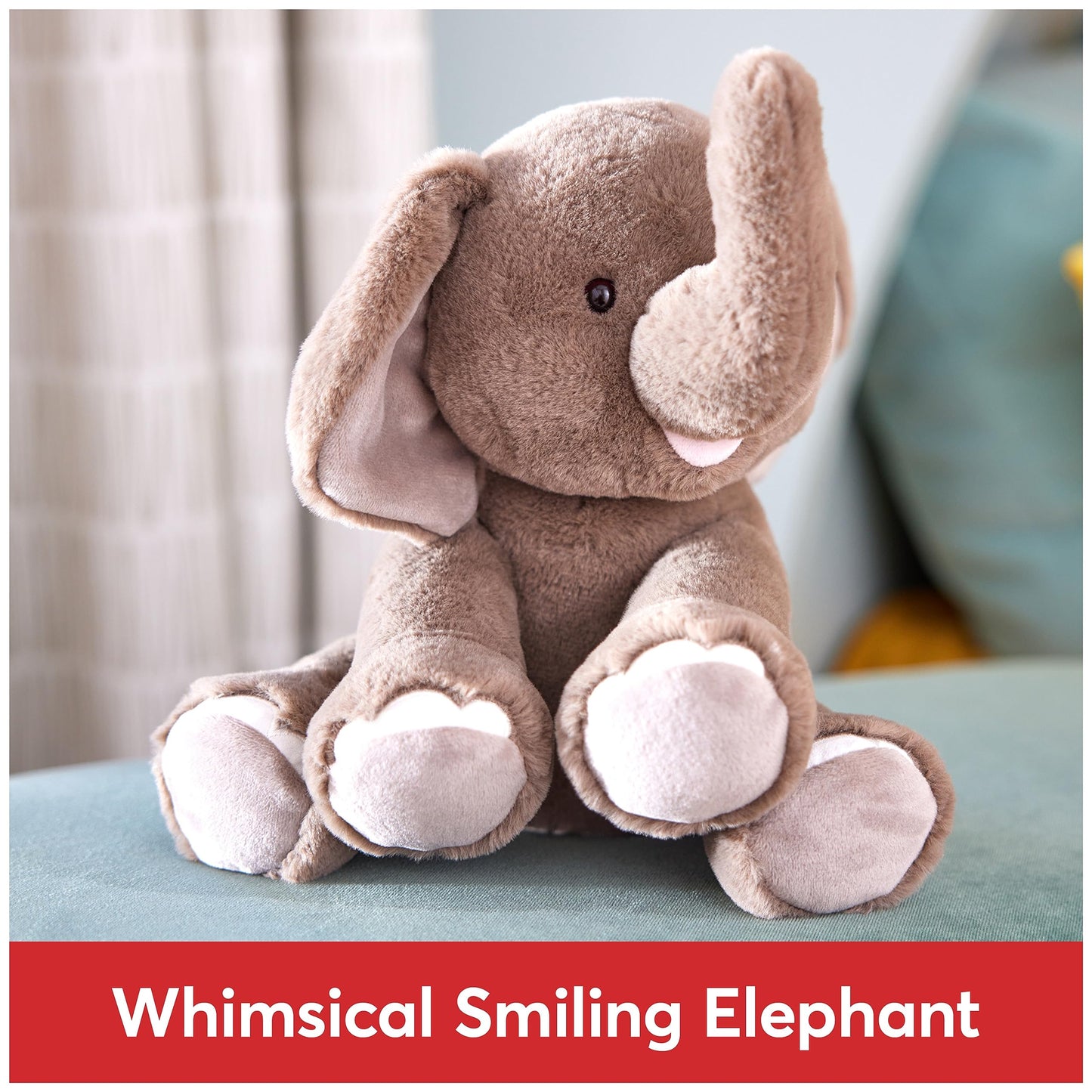 GUND Chai Elephant Plush  enhanced Stuffed Animal for Ages 1 and Up  Gray  10