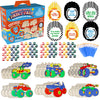 Kids Valentine'S Day Cards - Monster Trucks Wood Painting Craft Kits (24Ct)- Each Valentines Card Includes Craft W Paints, Brush, And Sticker- Make Classroom School Exchange Gifts Fun For Boys & Girls