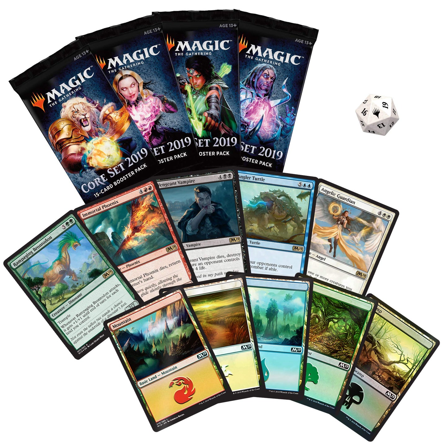Magic: The Gathering Gift Pack 2018 | 4 Booster Packs | 5 Rare Creature Cards | 5 Foil Land Cards