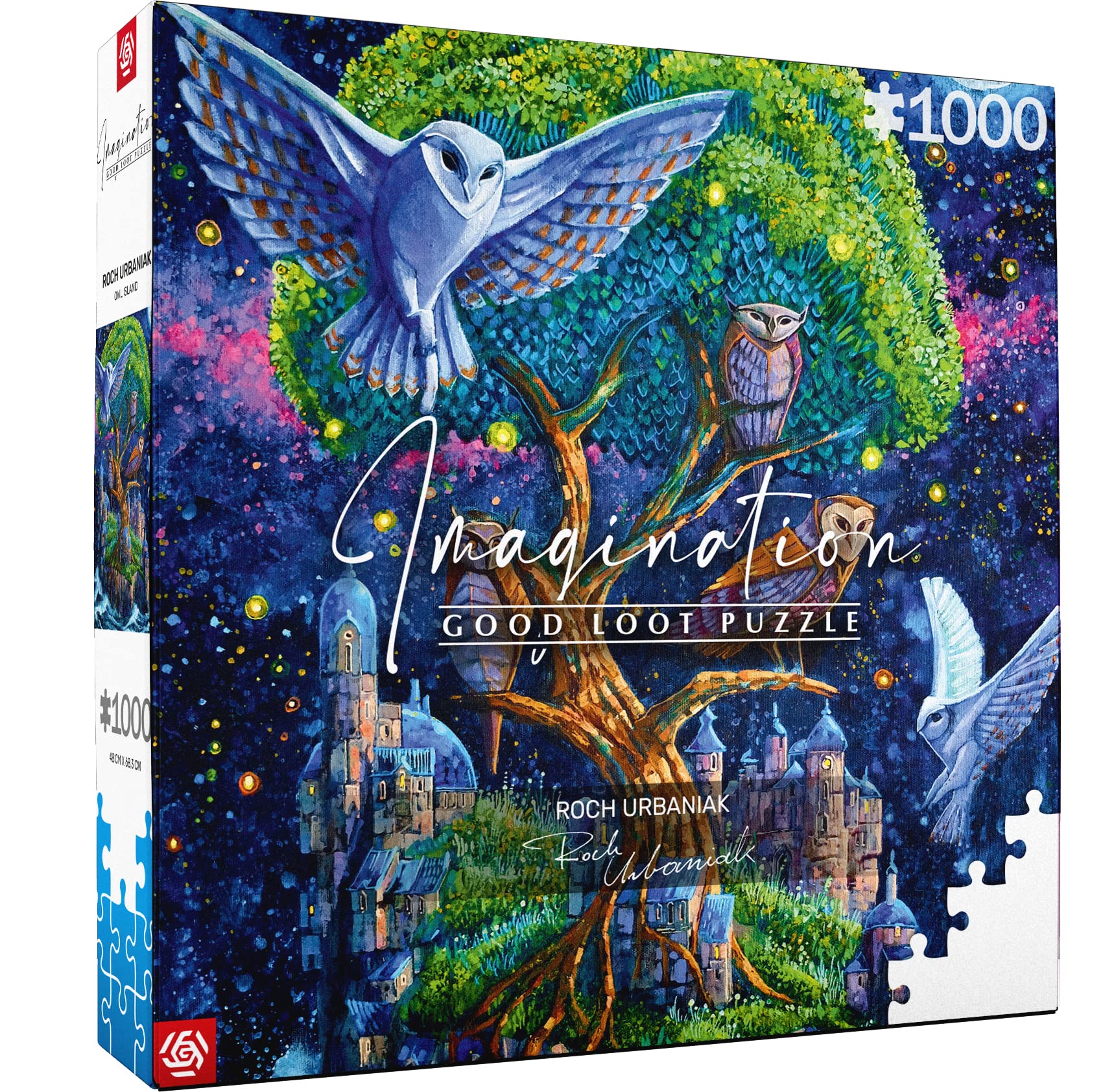 Good Loot Imagination : Roch Urbaniak Owl Island - Puzzle 1000 Pieces - Handmade Puzzle Collection - Canvas Effect - for Adults 