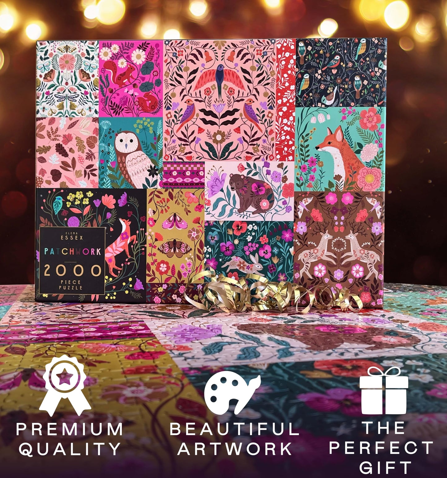 Elena Essex 2000 Piece Jigsaw Puzzles For Adults - Patchwork | 2000 Piece Puzzle | 2000 Piece Puzzle For Adults | Animal Bird Puzzle | Puzzles Size 39X30 Inches