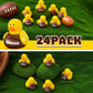 24 Pcs Football Rubber Ducks Floating Bath Toy Football Shower Toy Sports Themed Mini Ducks For Bathtub Party Birthday Decoration