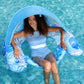 Sloosh Pool Floats with Canopy mature-themed XL Inflatable Pool Lounge Chairs with Cup Holders Floating Chair for mature-themeds Inflatable Floaties with Headrest for Party Beach Summer Water Fun Blue