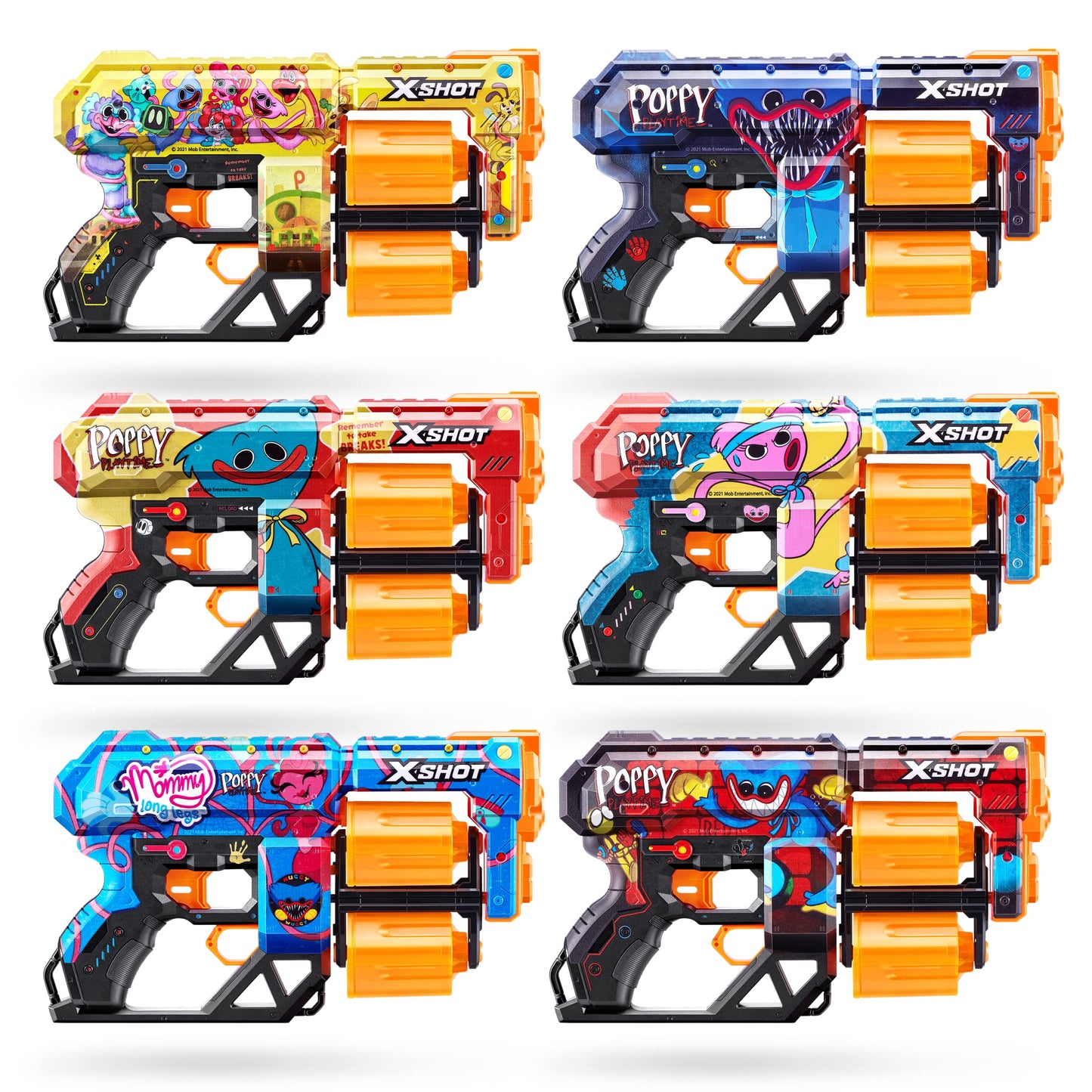 Xshot X-Shot Skins Dread Poppy Playtime - Jumpscare (12 Darts) By Zuru, Frustration Free Packaging, Easy Reload, Air Pocket Dart Technology, Toy Foam Dart Blaster For Kids, Teens, Adults