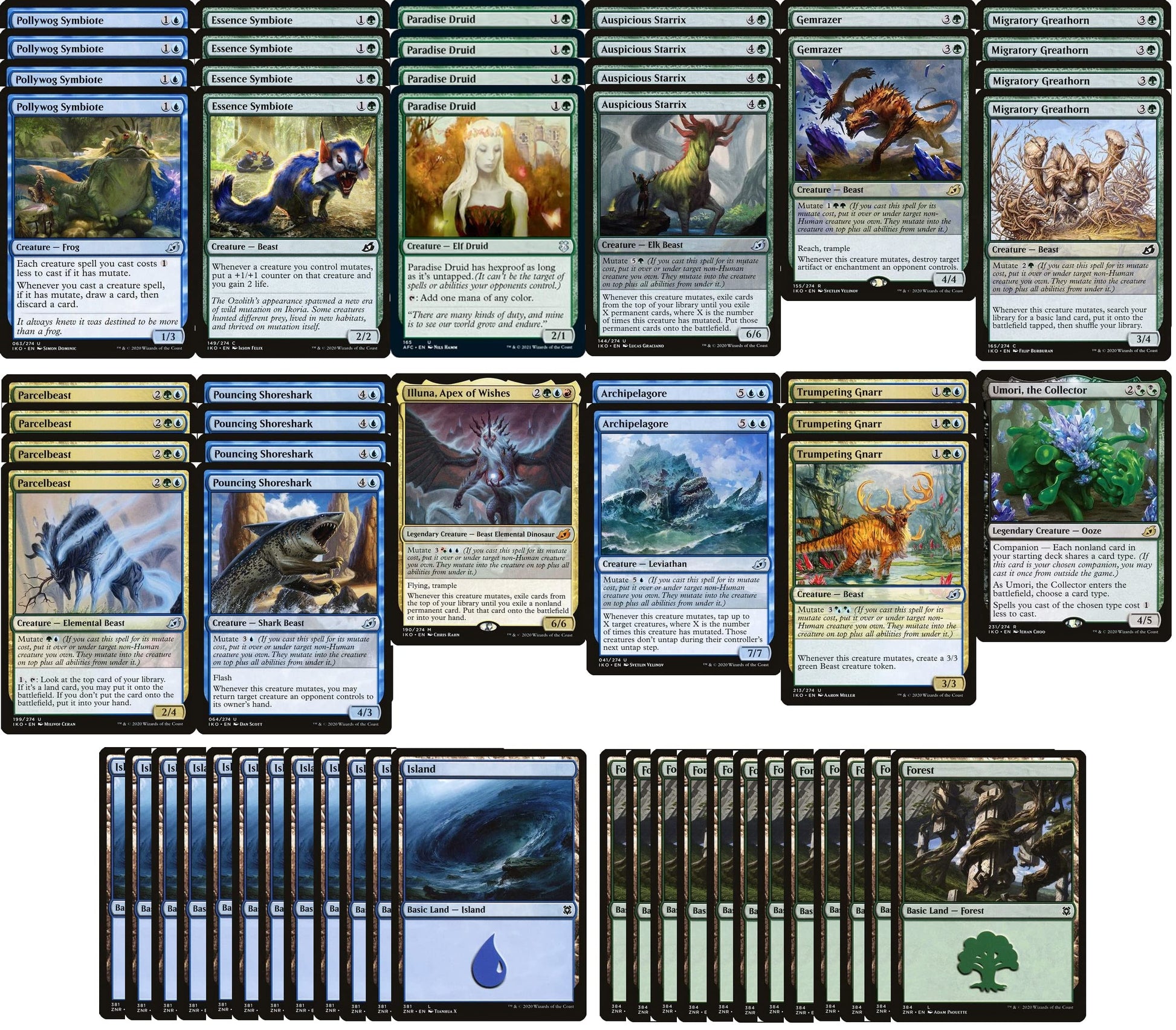 advanced Simic Mutate Deck - Blue Green - Very Powerful - Modern Legal - Custom Built - Magic The Gathering - MTG - 60 Card!