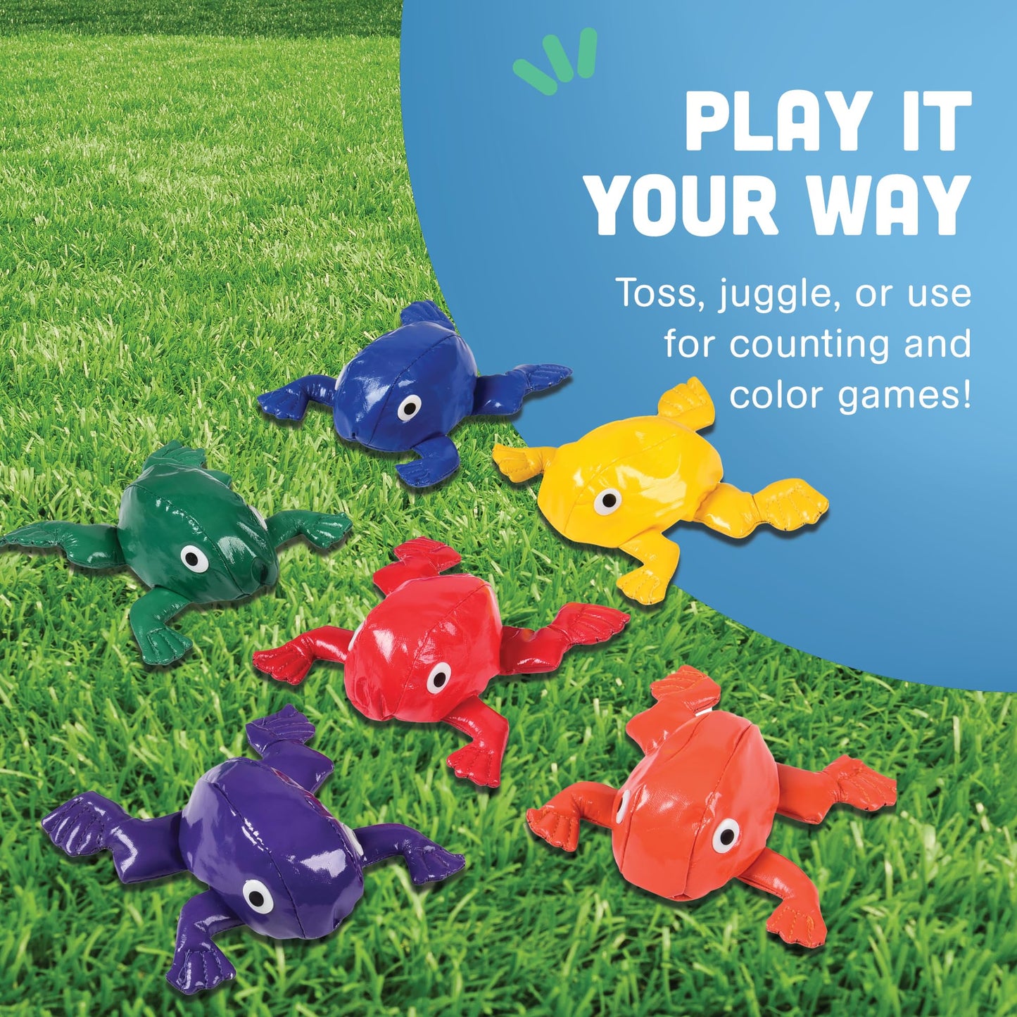 Constructive Playthings Multi-Colored Frog Bean Bags (Set of 6)