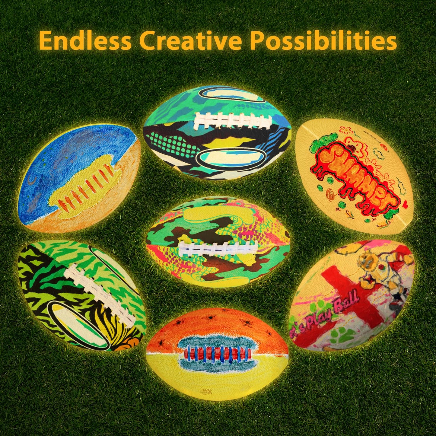 Minleway Paint Your Own Football Lamp Kit,9.6 Inch 16 Colors Night Light Toys for Girls Boys,Arts & Crafts Kit Art Supplies,Arts