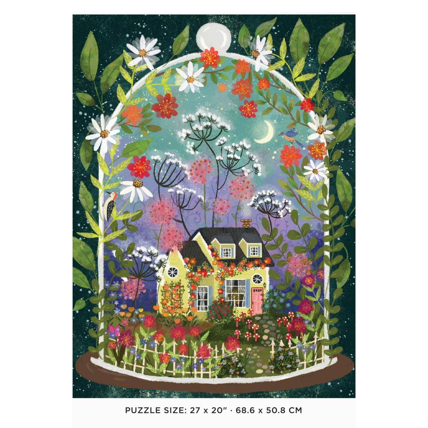 Galison Bloomarium – 1000 Piece Joy Laforme Jigsaw Puzzle Featuring Beautiful Artwork Of A Cozy Cottage Encased In A Blooming Terrarium