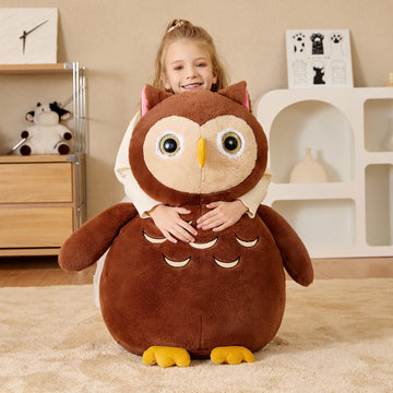 Earthsound Giant Owl Stuffed Animal Plush Toy,Large Owl Jumbo Cute Soft Toys,Big Size Huge Fluffy Plushy Oversized Fat Plushie,G
