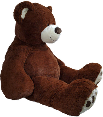Anico 59' Tall (5 Feet) Giant Plush Chocolate Brown Teddy Bear With Embroidered Paws And Smiling Face, Fits In 2Xl Shirt!