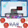Awsoo Basketball Hoop Indoor For Kids, Mini Basketball Hoop Indoor With 4 Basketballs, Colorful Led And Scoreboard, Birthdays Gi