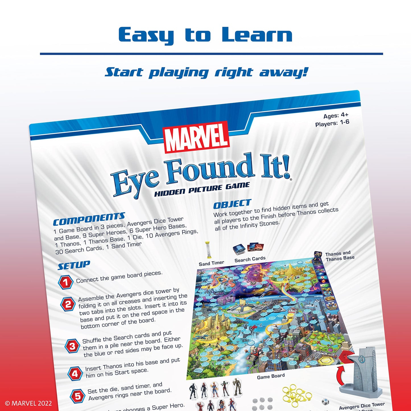 Ravensburger Marvel Eye Found It! Board Game | Engaging Puzzle for Kids & Adults | Multi-color | Model 60001928