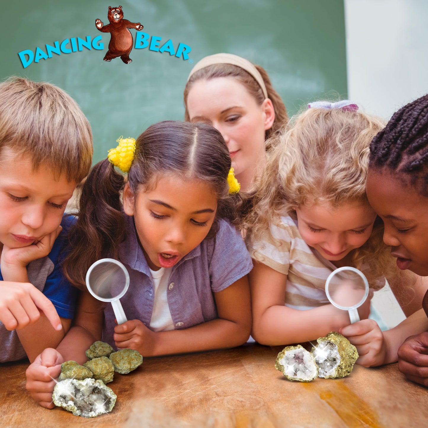 Dancing Bear 25 Break Your Own Geodes, 90% Hollow, (Large 1.75-2.5') Crack Open & Discover Amazing Surprise Crystals Inside! Educational Info And Instructions Included, Fun Party Favors & Prizes
