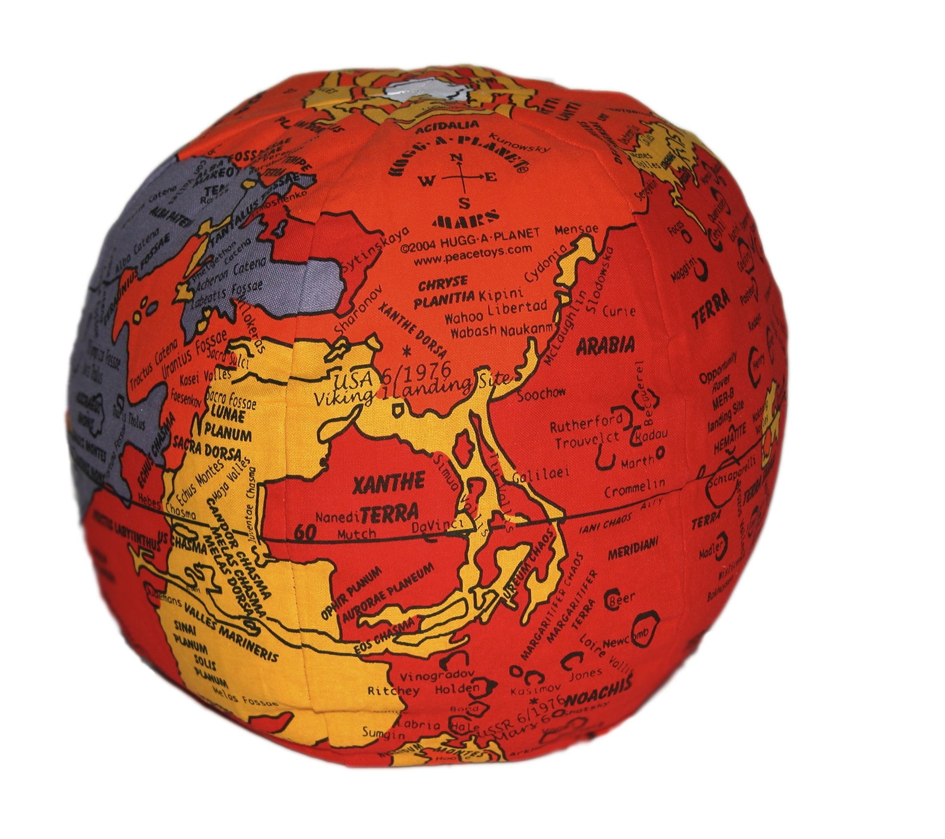 Hugg-A-Mars- The Original Soft & Huggable Red t. 400 Places Labeled  for All Ages Too. Kids Teens mature-themeds Teachers and Parents  Educational Toy