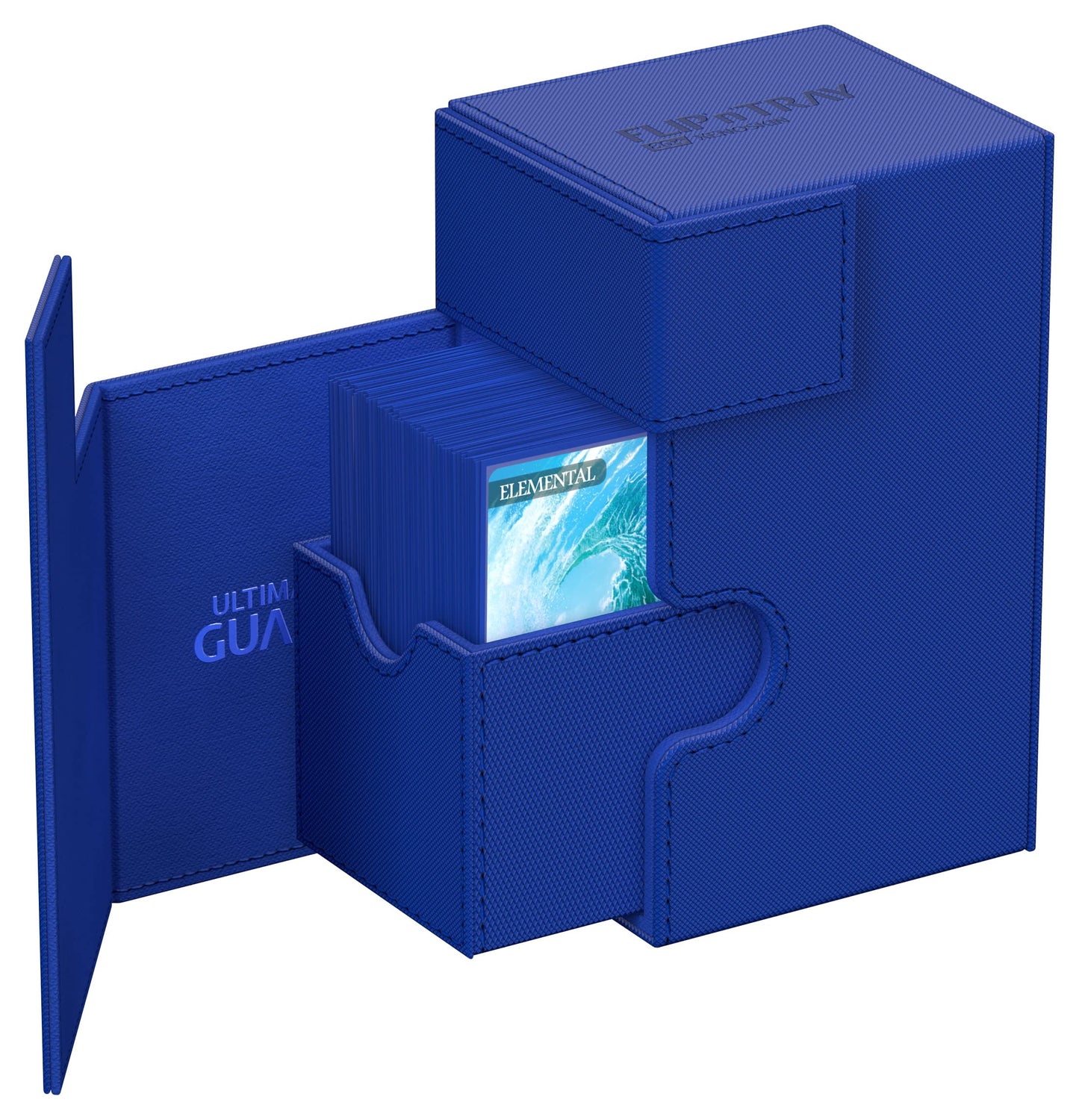 Ultimate Guard Flip'N'Tray 80+, Deck Case For 80 Double-Sleeved Tcg Cards + Dice Tray, Blue, Independent Magnetic Closure & Microfiber Inner Lining