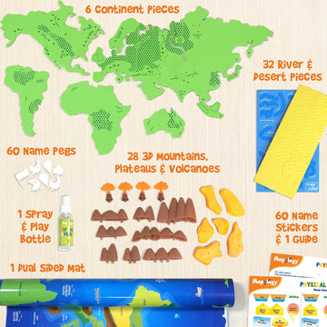 Imagimake Mapology Physical Features | World Map For Kids | 3D Puzzles For Kids Ages 8-10 | Educational Toys For Kids 8-12 | Gifts For Boys & Girls 8-12 | Building Toys Gift For Birthday And Christmas