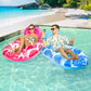 FindUWill Pool Floats mature-themed - 2 Pack Oversized Pool Chairs  Tanning Pool Lounger  Inflatable Pool Float Lounge with Cup  Phone Holder  Backrest  Footrest (Blue&Red)