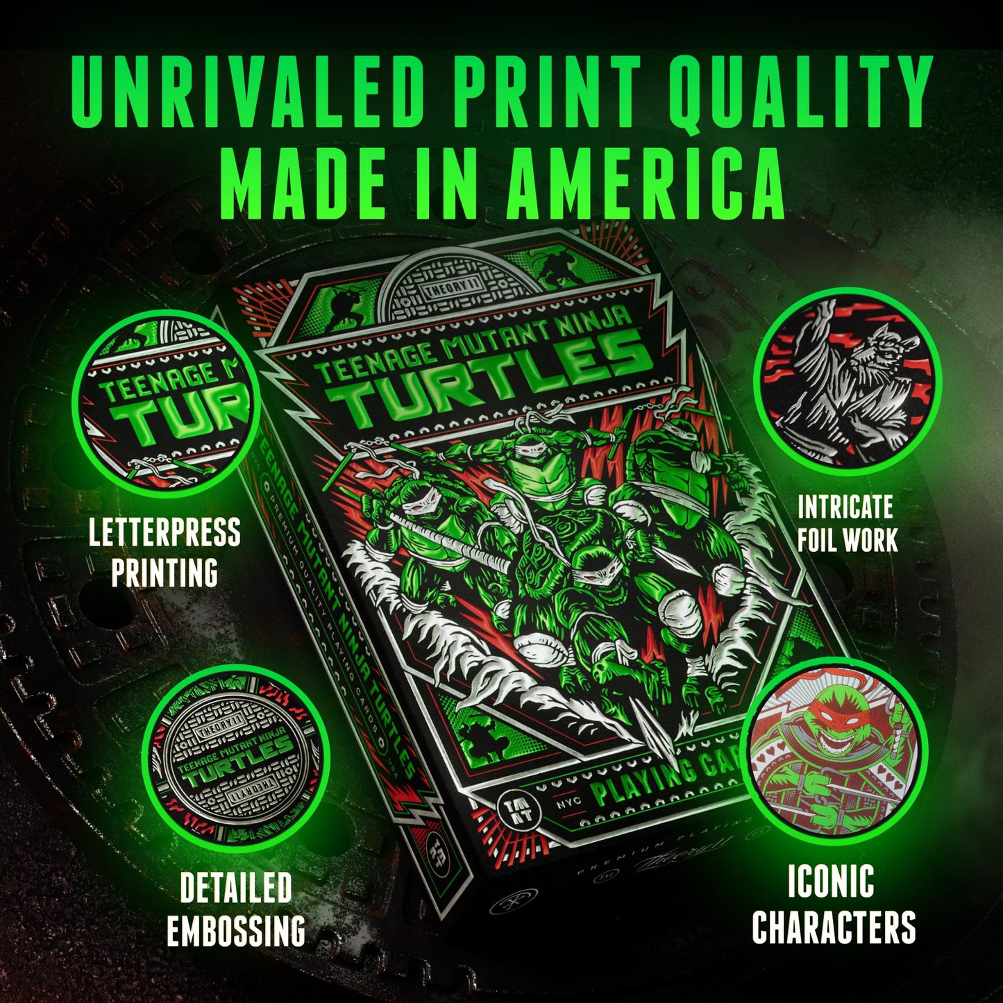 theory11 Teenage Mutant Ninja Turtles enhanced Playing Cards  game-style Size Standard Index  elegant Playing Cards